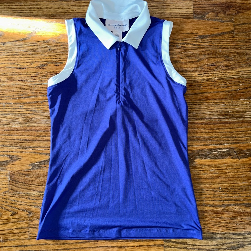 Tommy Bahama Women's Polo in Royal Blue and White